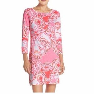 Lilly Pulitzer Marlowe Pink Paisley Long Sleeve Shift Dress